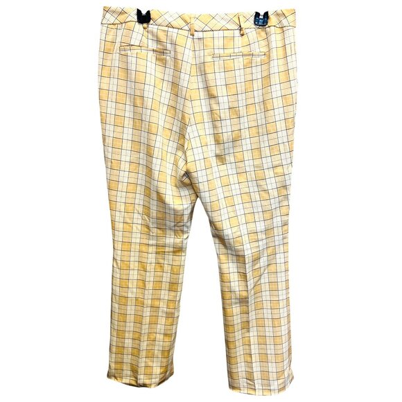 Yellow Plaid Straight-Leg Pants By New York & Company Womens Size 12 - Picture 2 of 4